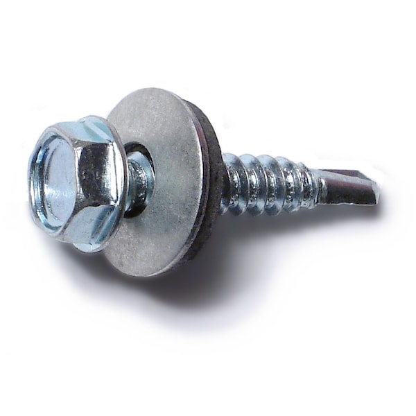 Midwest Fastener Self-Drilling Screw, #10 x 1 in, Zinc Plated Steel Flange Hex Head External Hex Drive, 100 PK 03341 - main
